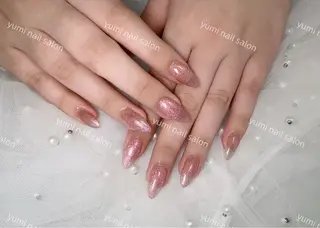 ネイル shineジェル& チップ長さだしのネイルデザイン