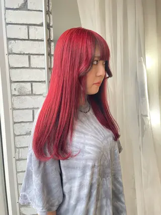 ロング カラー LUNTY NAMBA所属・艶ハイトーン👑♡ NATSUKIのヘアスタイル