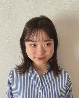 ミディアム カラー うる艶カラー/美髪 トリートメント/めいのヘアスタイル