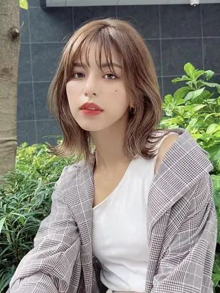 ミディアム SOURCE 堺東のヘアスタイル