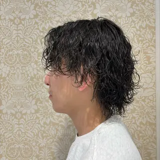 ミディアム パーマ メンズ 🐠寒色系×パーマ 櫻井　麿偉🐏のヘアスタイル