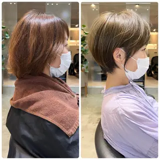 ショート カラー 仙台Ｉ韓国レイヤー Ｉ髪質改善Ｉ伊藤拓海のヘアスタイル