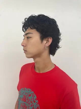 パーマ メンズ スパイキーパーマ 柏NO1 藤本葉のヘアスタイル