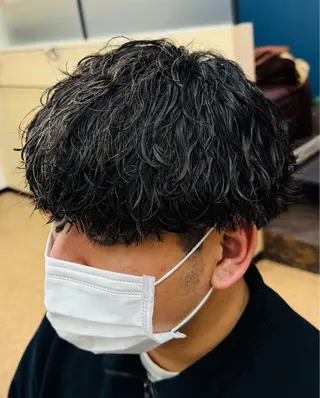 ミディアム メンズ 焼津メンズパーマ特化 大石雄生のヘアスタイル