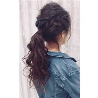 ロング ヘアアレンジ 透明感♡︎♡︎ 佐々木早苗のヘアスタイル