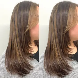 ロング カラー ブリーチ無しダブル カラー🦕まどかのヘアスタイル