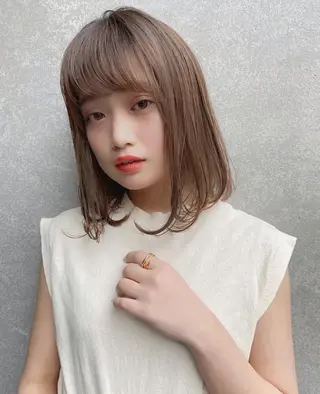 ミディアム カラー 三浦 望のヘアスタイル