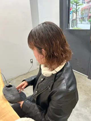 ミディアム パーマ ROCCOeast Rukaのヘアスタイル