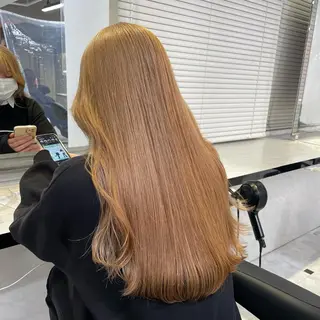 ロング カラー ピンク・ベージュ🩰 カラー🫧とらのヘアスタイル