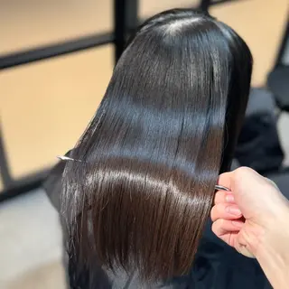 ロング パーマ ブリーチなしカラー I 髪質改善Ⅰたつやのヘアスタイル