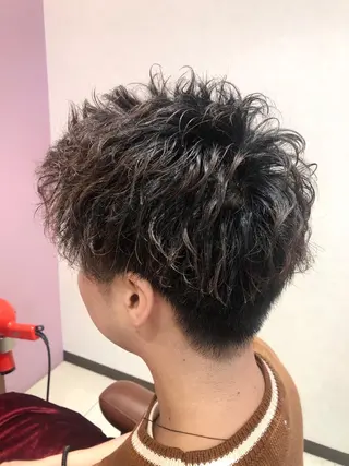 パーマ メンズ 大阪長居🌱野見山 卓也のヘアスタイル