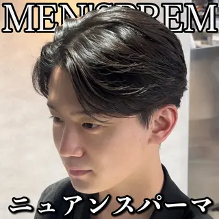 ショート カラー パーマ メンズ センターパート マスターかずまのヘアスタイル