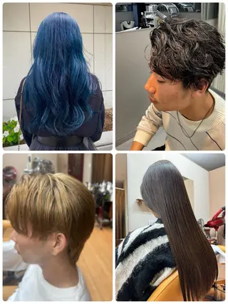 ロング カラー パーマ メンズ ルキ🌈ブリーチカラ ー&メンズパーマ🦄のヘアスタイル