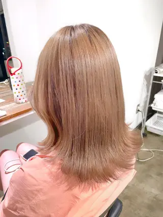 ミディアム カラー 暖色カラー🍒 ケアブリーチ/akiのヘアスタイル