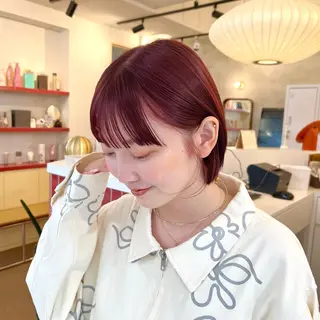 ショート レイヤー×暖色カラー 🩰ayano♡のヘアスタイル