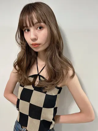 セミロング カラー 艶髪/モテヘア🎀 MIHOのヘアスタイル