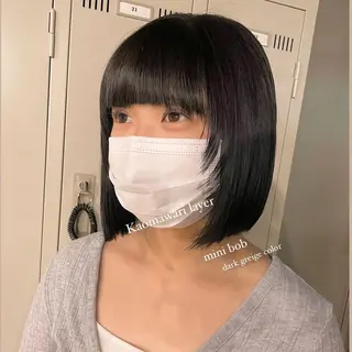 ショート カラー パーマ ヘアアレンジ メンズ キッズ ネイル マツエク・マツパ アイブロウ 透明感カラー・レイヤ ー🎀amika🎀のヘアスタイル