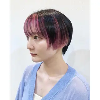 ショート カラー 推しカラー✨ オタク美容師ユウカのヘアスタイル