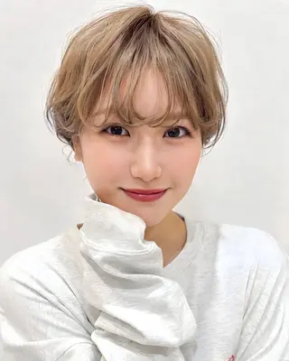 ショート パーマ 🎀大川 錬🎀 ブリーチなしWカラーのヘアスタイル