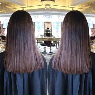 セミロング カラー ブリーチカラー🌈 石垣翔太のヘアスタイル