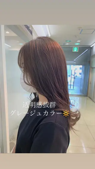 セミロング カラー 似合わせカラー/艶 髪質改善/ヨシザキのヘアスタイル