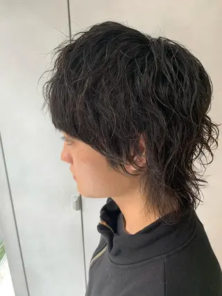 ショート パーマ 園田 将士のヘアスタイル