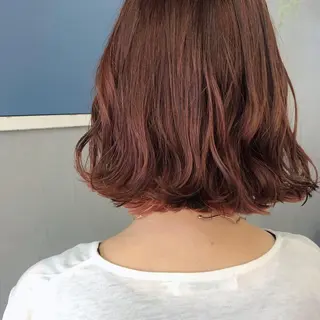 ミディアム カラー パーマ 長井 美佳のヘアスタイル