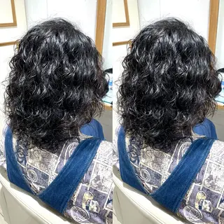 ミディアム パーマ メンズ ブリーチデザインカラ ー/メンズ◎mariのヘアスタイル