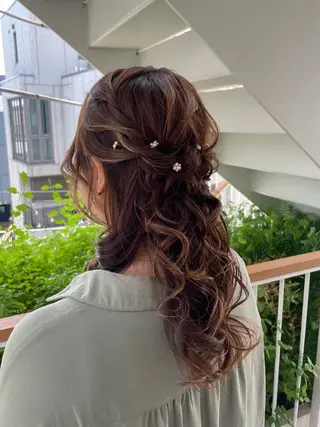 セミロング ヘアアレンジ メンズモテパーマ💙 fuwaのヘアスタイル