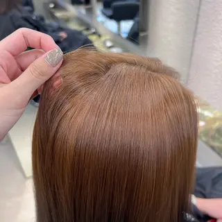 ミディアム カラー 紬/enne/ブリー チ/ハイトーンのヘアスタイル