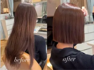 ショート ボブ/透明感カラー /艶髪/しなる🌷のヘアスタイル