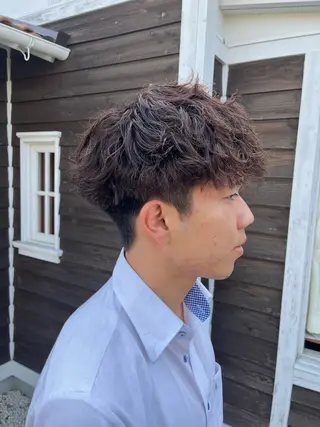 パーマ メンズ 篠田 翔太のヘアスタイル