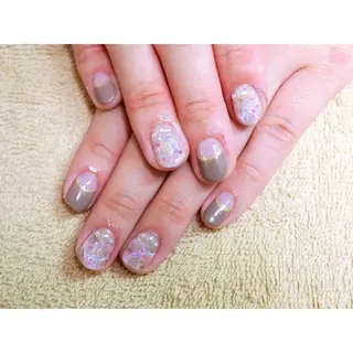 ネイル 痛ネイル/ワンホン/ フィルイン/長さだしのネイルデザイン