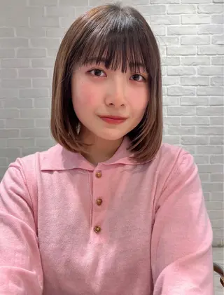ミディアム 【韓国ヘア×透明感 カラー】笹谷 莉未のヘアスタイル