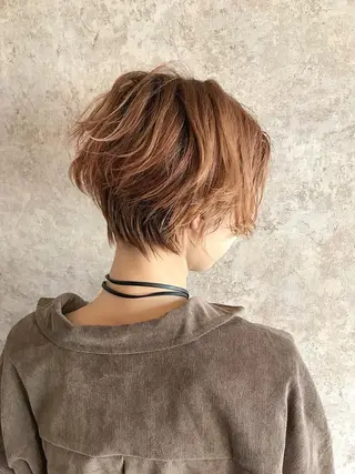 ミディアム カラー パーマ 小顔カット✨ 透明感カラー/村上のヘアスタイル