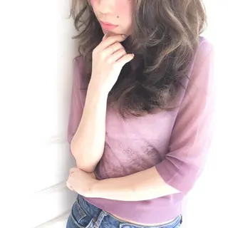 ロング カラー パーマ ヘアアレンジ ◆感動口コミ/最小顔 理論カット◆森口 峻のヘアスタイル