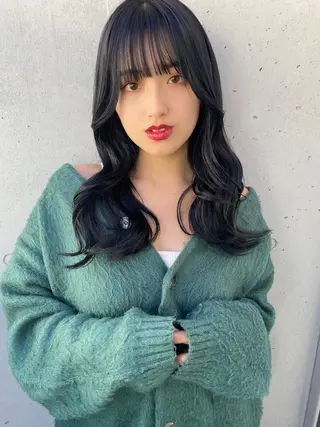 ロング レイヤーカット /透明感/千葉怜寿のヘアスタイル