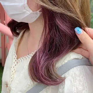 セミロング カラー newi梅田🫧韓国 ヘア🫧sakiのヘアスタイル