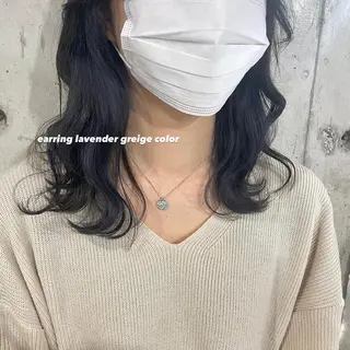 セミロング カラー パーマ ヘアアレンジ メンズ キッズ ネイル マツエク・マツパ アイブロウ 透明感カラー・レイヤ ー🎀amika🎀のヘアスタイル