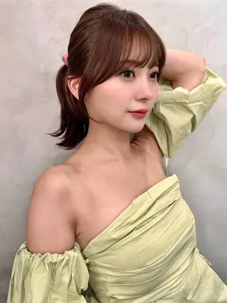 セミロング カラー ヘアアレンジ 🔶似合わせセンター パート/ヤス🔶のヘアスタイル