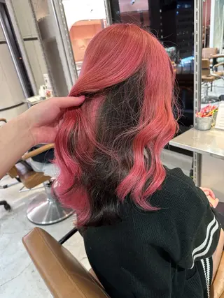 ロング カラー レイヤーブリーチ特化 ホワイト専門/岸のヘアスタイル