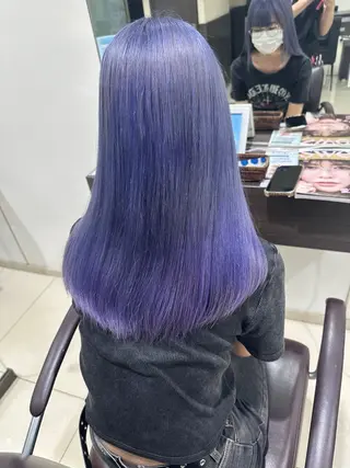 ロング カラー ブリーチ/艶カラー /縮毛矯正/みなのヘアスタイル