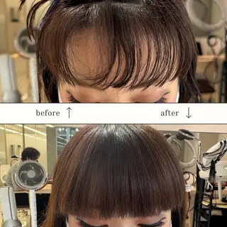 パーマ 韓国レイヤー/ 顔まわり/西野和裕のヘアスタイル