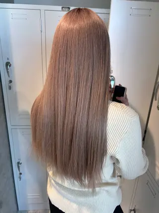 ミディアム カラー rina／ベージュ ワンホン/韓国ヘアのヘアスタイル