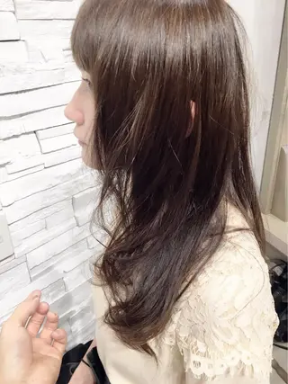 セミロング カラー 髪質改善ｶﾗｰ ｹｱﾌﾞﾘｰﾁ/ﾀﾑのヘアスタイル