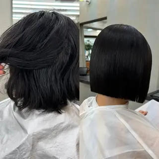 ミディアム カラー ayaka/暖色 /ニュアンスボブのヘアスタイル