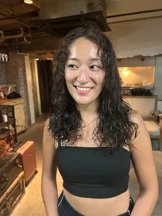 セミロング パーマ お任せヘア☘️☘️ 及川渚のヘアスタイル