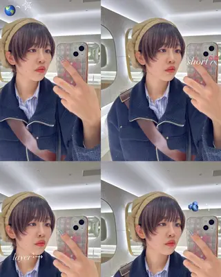 ショート かどたはるな レイヤー/パーマのヘアスタイル