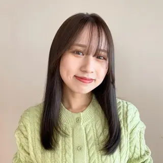 セミロング カラー 🍼顔周りカット/ レイヤー/小川華奈のヘアスタイル