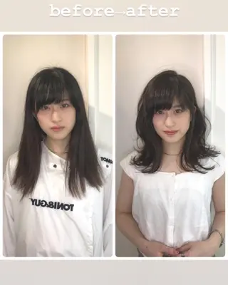 ミディアム カラー 寺山 佳貴のヘアスタイル